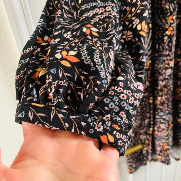 Maeve Anthropologie Amber Tiered Tunic Dress V Neck Button Sleeve | Small - Picture 3 of 9